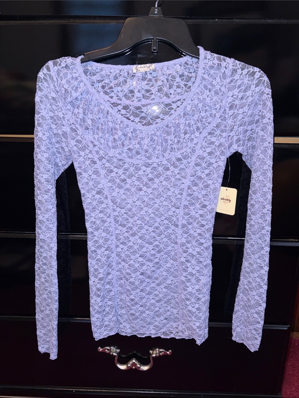 Light Purple Lace Long Sleeve Top - Unbranded